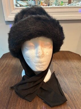 Faux Mink Cossack- Pill Box - TrapperHood- Vintage